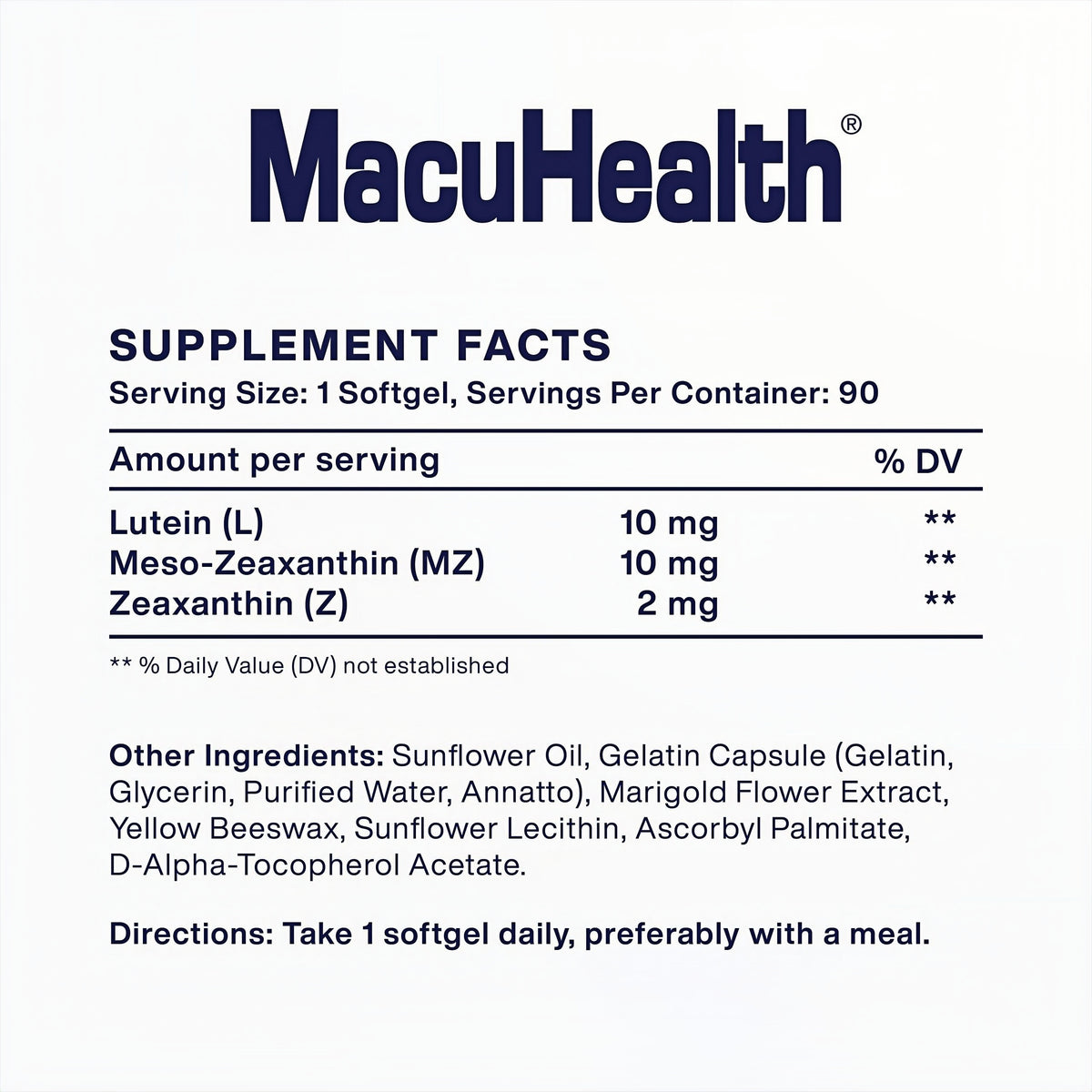 Macuhealth Triple Carotenoid Formula - Eye Vitamins for Adults, 90 Softgels
