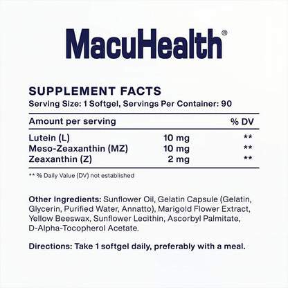 Macuhealth Triple Carotenoid Formula - Eye Vitamins for Adults, 90 Softgels